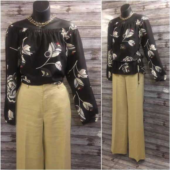 White House Black Market Tops - OTS Silk Peasant Blouse by WHBM